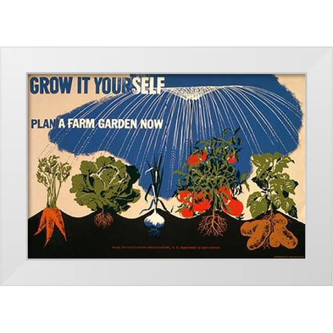 Grow it yourself - Plan a farm garden now White Modern Wood Framed Art Print by Bayer, Herbert