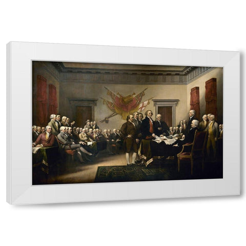 Declaration of Independence White Modern Wood Framed Art Print by Trumbull, John