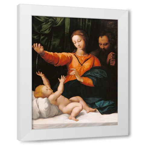 The Holy Family (The Madonna del Velo; Madonna di Loreto) White Modern Wood Framed Art Print by Unknown