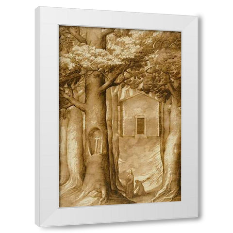 La Verna: The Chapel of the Blessed Giovanni della Verna White Modern Wood Framed Art Print by Ligozzi, Jacopo