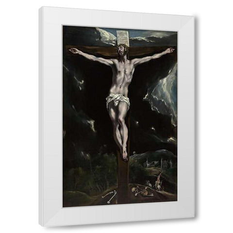 Museumist on the Cross White Modern Wood Framed Art Print by Domenico Theotocopuli), El Greco