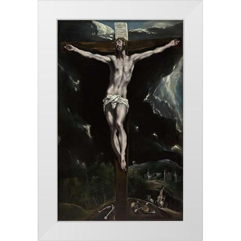Museumist on the Cross White Modern Wood Framed Art Print by Domenico Theotocopuli), El Greco