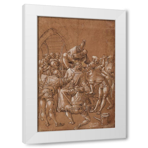 The Mocking of Christ White Modern Wood Framed Art Print by Deutsch, Niklaus Manuel