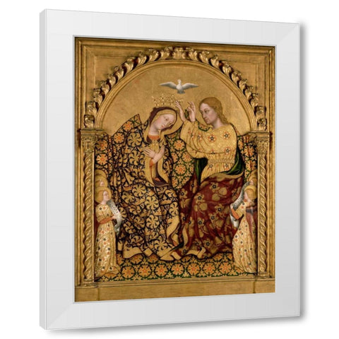 Coronation of the Virgin White Modern Wood Framed Art Print by Da Fabriano, Gentile