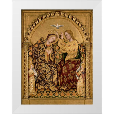 Coronation of the Virgin White Modern Wood Framed Art Print by Da Fabriano, Gentile