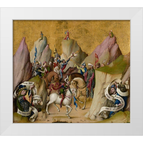 The Meeting of the Three Kings, with David and Isaiah (recto); The Assumption of the Virgin (verso) White Modern Wood Framed Art Print by Master of the St. Bartholomew Altarpiece,