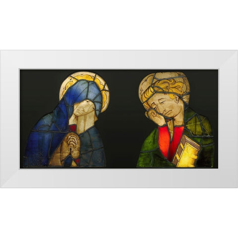 The Virgin and Saint John, from a Crucifixion White Modern Wood Framed Art Print by Unknown