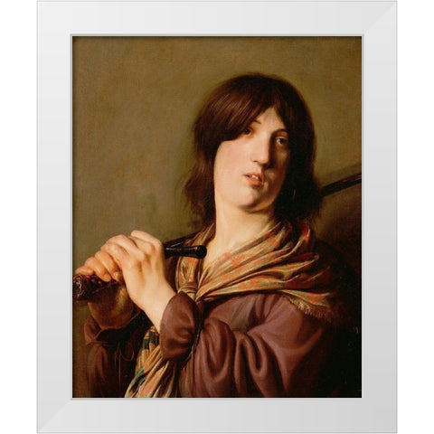 David with His Sword White Modern Wood Framed Art Print by de Bray, Salomon