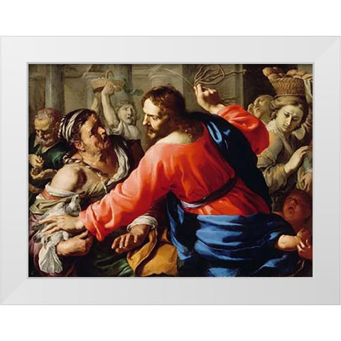 Museumist Cleansing the Temple White Modern Wood Framed Art Print by Mei, Bernardino