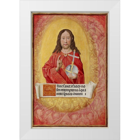 Christ in Majesty White Modern Wood Framed Art Print by Illuminator, Unknown 16th Century Flemish