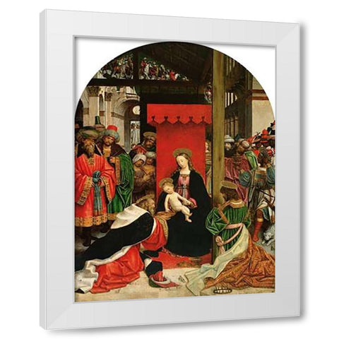 Adoration of the Magi White Modern Wood Framed Art Print by Ferrari, Defendente