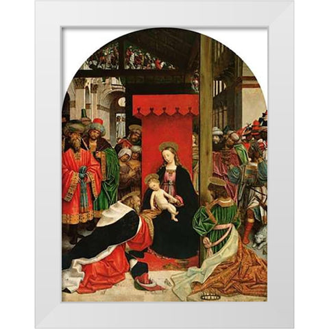 Adoration of the Magi White Modern Wood Framed Art Print by Ferrari, Defendente
