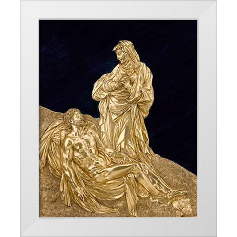 Virgin Mourning the Dead Museumist White Modern Wood Framed Art Print by Targone, Cesare