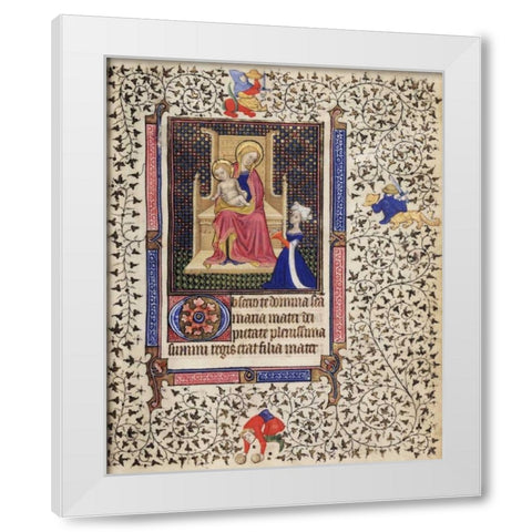 A Woman in Prayer before the Virgin and Child White Modern Wood Framed Art Print by Unknown