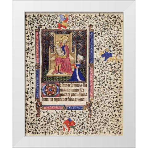 A Woman in Prayer before the Virgin and Child White Modern Wood Framed Art Print by Unknown