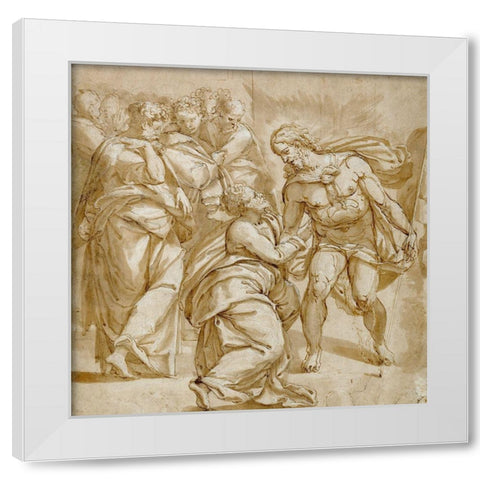 The Incredulity of Thomas White Modern Wood Framed Art Print by Tibaldi, Pellegrino