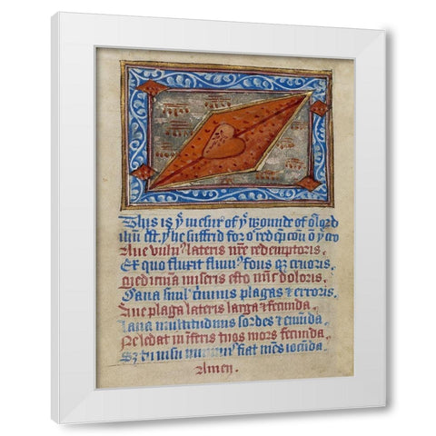 Christs Side Wound White Modern Wood Framed Art Print by Illuminator, Unknown 12th Century English