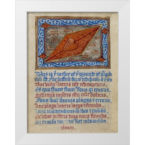 Christs Side Wound White Modern Wood Framed Art Print by Illuminator, Unknown 12th Century English