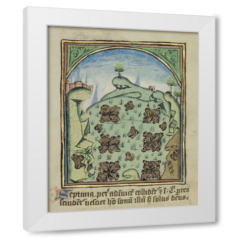 The Seventh Sign before the Day of Judgement White Modern Wood Framed Art Print by Illuminator, Unknown 12th Century English