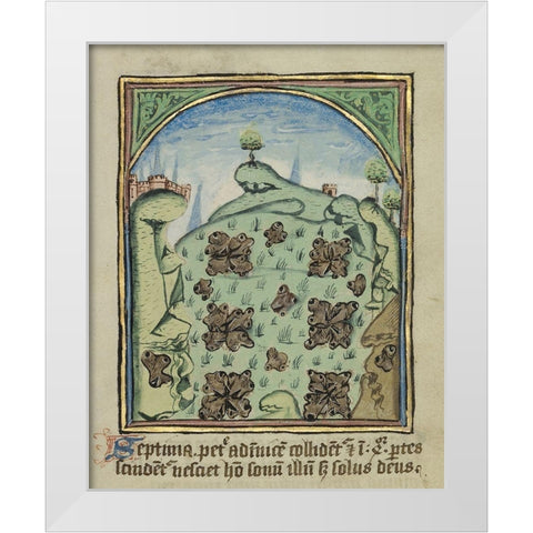 The Seventh Sign before the Day of Judgement White Modern Wood Framed Art Print by Illuminator, Unknown 12th Century English