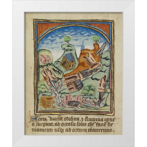 The Sixth Sign before the Day of Judgement White Modern Wood Framed Art Print by Illuminator, Unknown 12th Century English