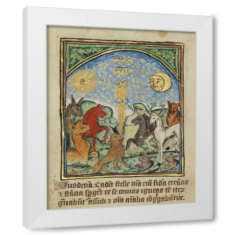 The Twelfth Sign before the Day of Judgement White Modern Wood Framed Art Print by Illuminator, Unknown 12th Century English