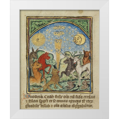 The Twelfth Sign before the Day of Judgement White Modern Wood Framed Art Print by Illuminator, Unknown 12th Century English