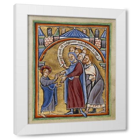 Christ Among the Doctors White Modern Wood Framed Art Print by Illuminator, Unknown 12th Century English