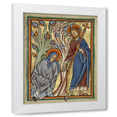 Noli me Tangere White Modern Wood Framed Art Print by Illuminator, Unknown 12th Century English