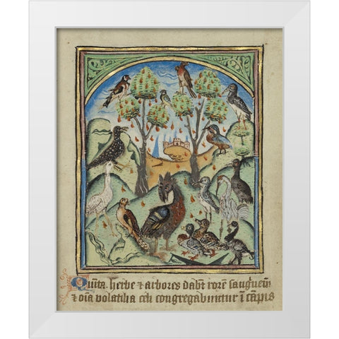 The Fifth Sign before the Day of Judgement White Modern Wood Framed Art Print by Illuminator, Unknown 12th Century English