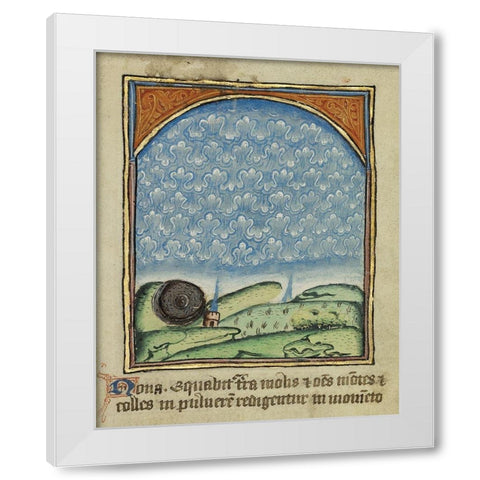 The Ninth Sign before the Day of Judgement White Modern Wood Framed Art Print by Illuminator, Unknown 12th Century English
