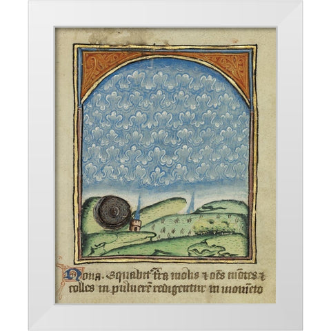 The Ninth Sign before the Day of Judgement White Modern Wood Framed Art Print by Illuminator, Unknown 12th Century English