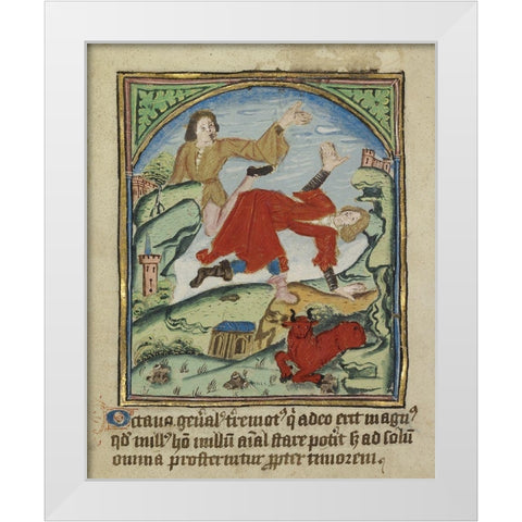 The Eighth Sign before the Day of Judgement White Modern Wood Framed Art Print by Illuminator, Unknown 12th Century English