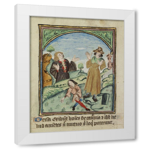 The Tenth Sign before the Day of Judgement White Modern Wood Framed Art Print by Illuminator, Unknown 12th Century English