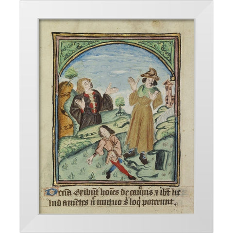 The Tenth Sign before the Day of Judgement White Modern Wood Framed Art Print by Illuminator, Unknown 12th Century English