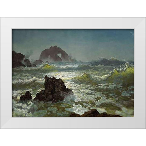 Seal Rock, California White Modern Wood Framed Art Print by Bierstadt, Albert