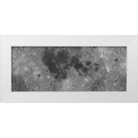 Unmarked Map of the Moon, Projection White Modern Wood Framed Art Print by United States Geological Survey
