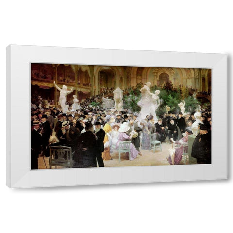 Friday at the French Artists Salon, 1911 White Modern Wood Framed Art Print by Grun, Jules-Alexandre