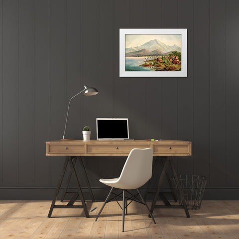 Singkara-See, Padanger Hochland, Sumatra White Modern Wood Framed Art Print by Haeckel, Ernst
