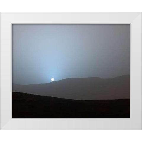 Martian Sunset in Gale Crater, April 15, 2015 White Modern Wood Framed Art Print by Curiosity