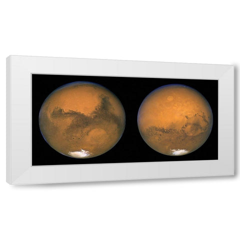 Two Sides of Mars, Aug. 23, 2003 White Modern Wood Framed Art Print by NASA