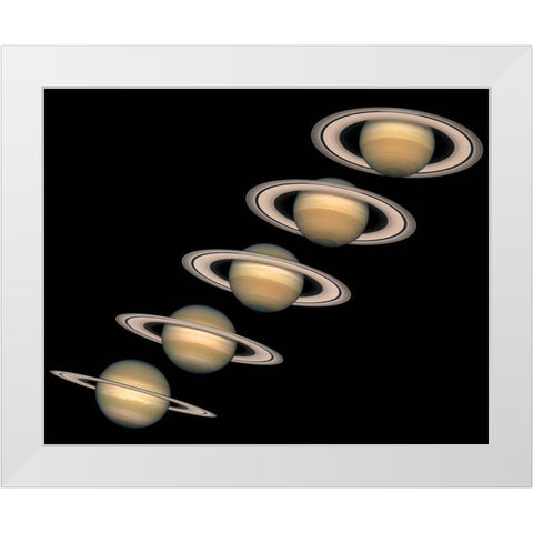 Views of Saturn, 1996-2000 White Modern Wood Framed Art Print by NASA