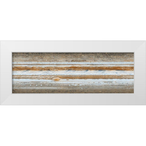 Map of Jupiter from Cassini Mission White Modern Wood Framed Art Print by NASA
