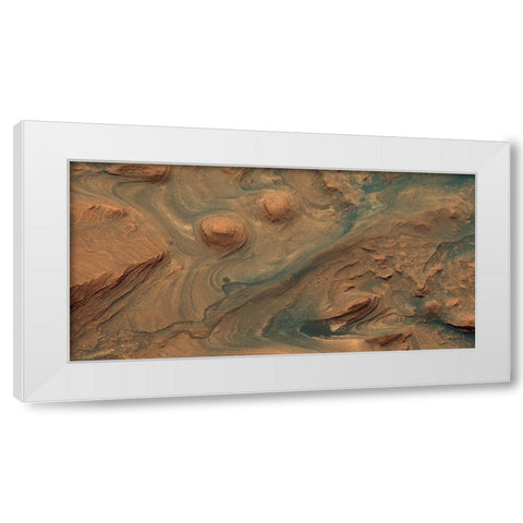 Mars HiRISE - Martian Surface Detail, April 22, 2015 White Modern Wood Framed Art Print by NASA