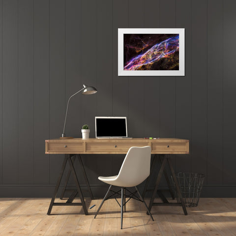 Veil Nebula - NGC 6960 - Cygnus Loop White Modern Wood Framed Art Print by NASA