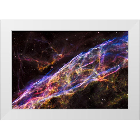 Veil Nebula - NGC 6960 - Cygnus Loop White Modern Wood Framed Art Print by NASA