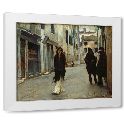 Street in Venice, 1882 White Modern Wood Framed Art Print by Sargent, John Singer