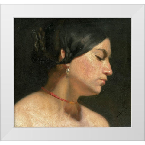 Maria Magdalena, 1854 White Modern Wood Framed Art Print by Alma-Tadema, Sir Lawrence