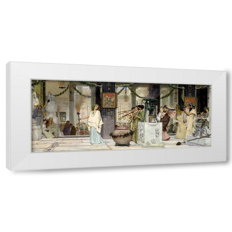 The Vintage Festival, 1871 White Modern Wood Framed Art Print by Alma-Tadema, Sir Lawrence