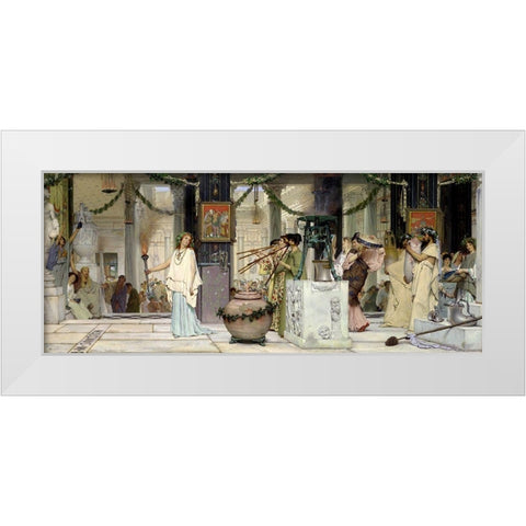 The Vintage Festival, 1871 White Modern Wood Framed Art Print by Alma-Tadema, Sir Lawrence